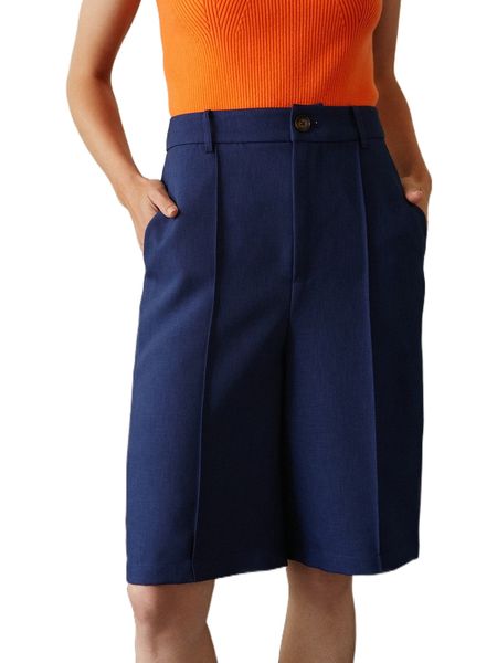 

motf premium press crease bermuda shorts without belt d2xo#, White;black