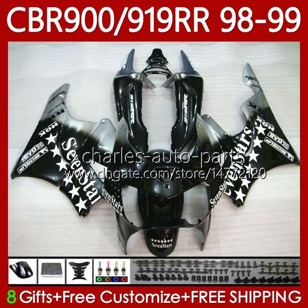 Kit corpo per HONDA CBR919RR Sevenstars CBR 919RR 900RR CBR919 CBR900 RR 1998 1999 Carrozzeria 127No.88 900CC 919CC CBR900RR 98-99 CBR 900 919 RR CC 98 99 ABS OEM Carenatura