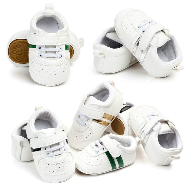 Crian￧a infantil infantil sapatos de menino casual pU tecido mole solo t￪nis de ber￧o primeiro walker para t￪nis de meninos rec￩m -nascidos