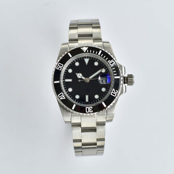 

watches for mens automatic mechanical ceramics watchs 40mm full stainless steel gliding clasp swim wristwatches sapphire super luminous, Slivery;brown
