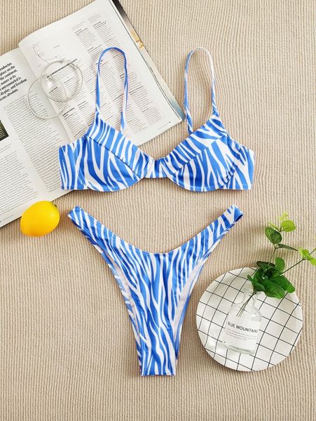 

zebra stripe push up bikini swimsuit b83r#, White;black