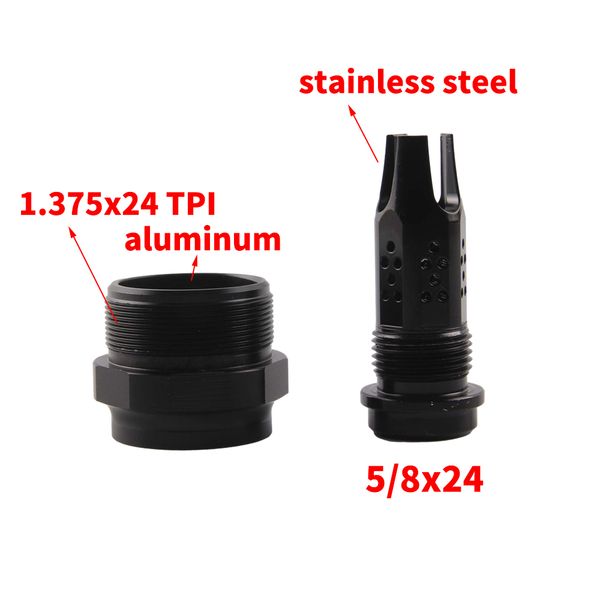 

1/2x28 5/8x24 black muzzle devices flash mounts with 1.375x24 tpi adapter fuel filter