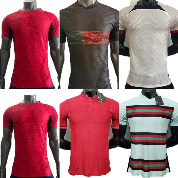 

player version 2022 2023 portuguese soccer jerseys home and away fernandes diogo ruben neves portugieser retro joao felix portuguesa footbal, Black;yellow
