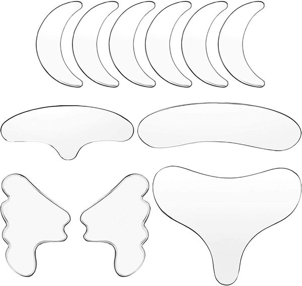 

11pcs reusable silicone chest padssilicone neck pad forehead pad set cleavage pad eye mask cheek stick anti wrinkle face patch