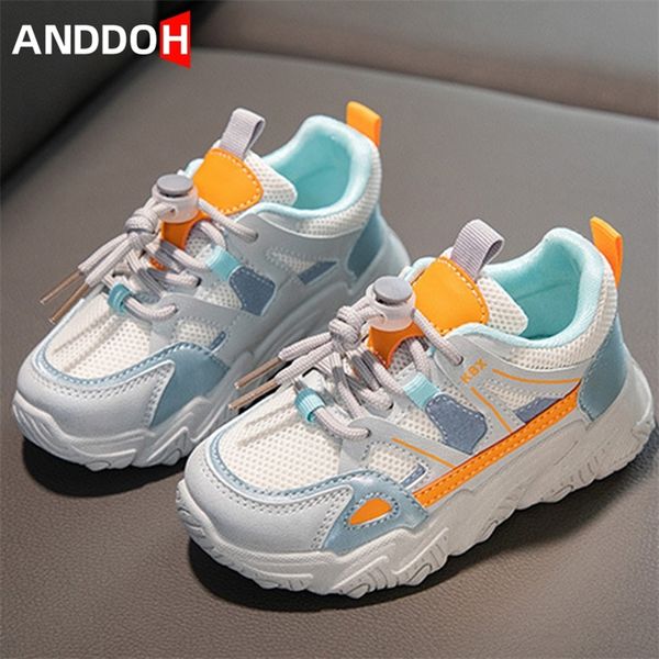 

size 26-31 children casual running sneakers for boys girls kids soft bottom light sports shoes footwear chaussure enfant fille 220511, Black;red