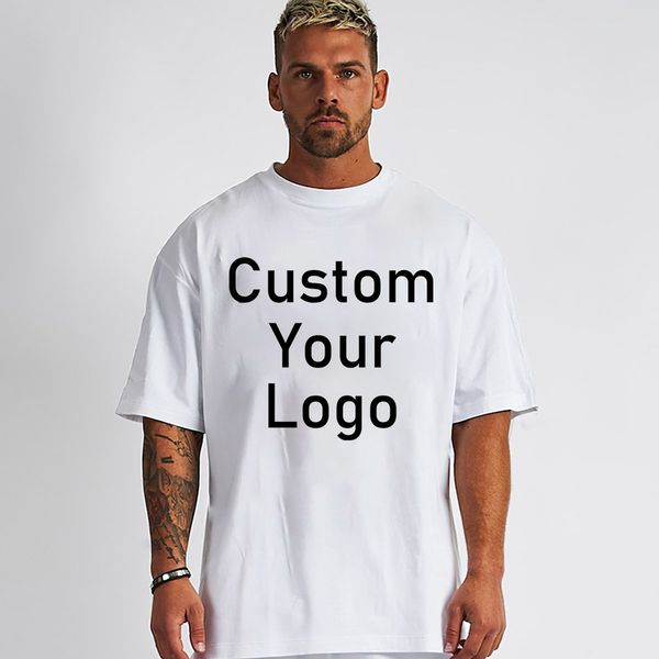 

vip custom t shirt make your design text 100% cotton men women printed original design gifts t shirts 220609, White;black