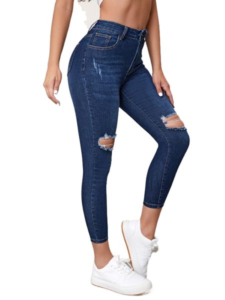 

ripped cat scratch skinny jeans b2zy#, Blue