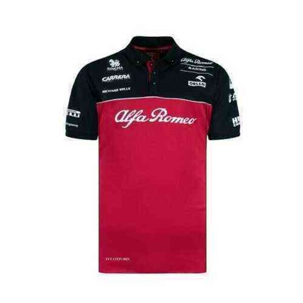 

2021 summer f1 polos t-shirt red car fan racing team men's short sleeve fashion casual clothes outdoor extreme sports loose and breatha, White;black