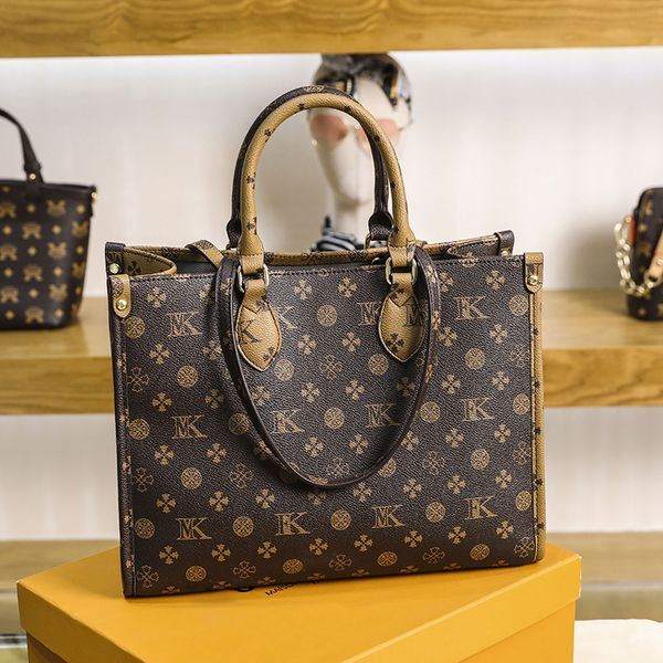 

designer bag shoulder totes with large capacity and vintage prints 34.5cm