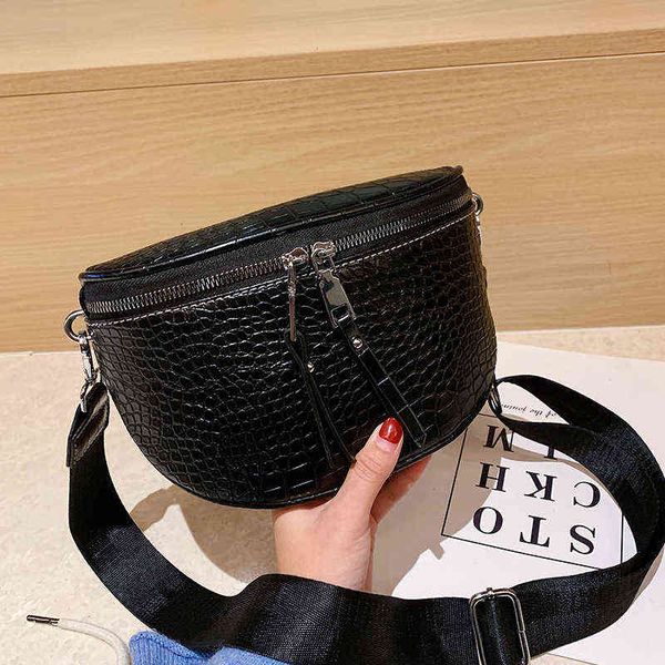 

women's bag fashion solid color soft leather chest temperament single shoulder menger bag wide shoulder strap