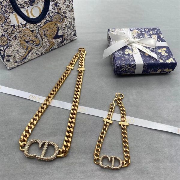 

jewelry store outlets new letter full diamond old necklace female personalized brass jewelry, Black