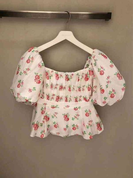 

women's polos french minority spring and summer fragmentary sweet bubble sleeve shirt short square neck trend, White