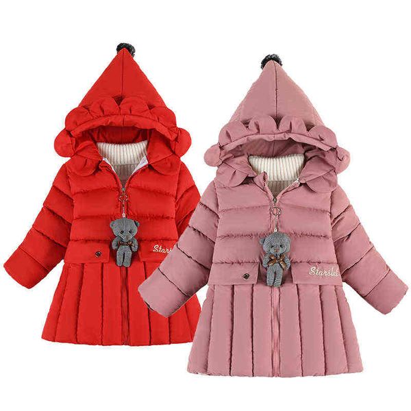 

rabbit autumn winter girls jackets 2 3 4 5 year hooded zipper cute princess jacket keep warm fashion baby outerwear kids clothing j220718, Blue;gray