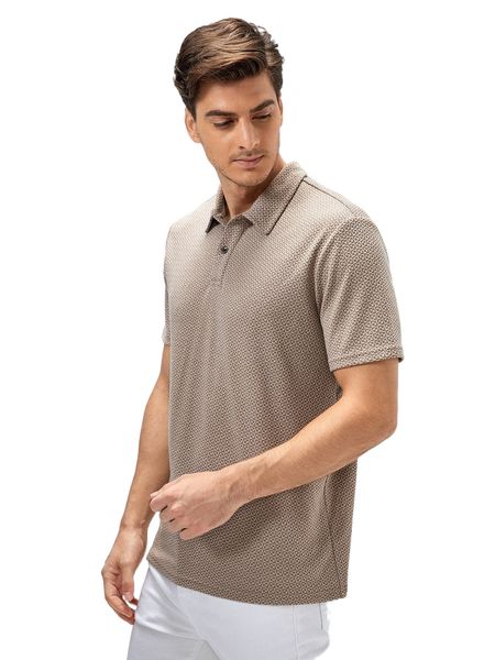 

men allover pattern polo shirt r1jf#, White;black