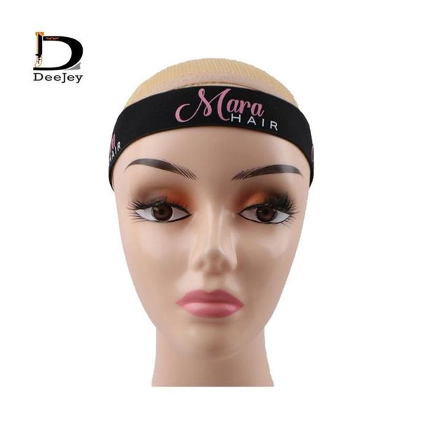 

repeat logo adjustable custom elastic band for lace hair melt designer bands wig party hats226h