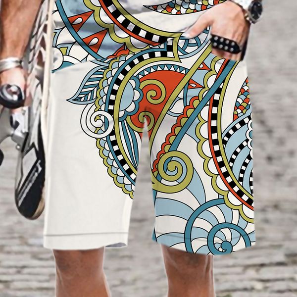 

quick dry men's casual shorts snowflake pattern comfortable funny swimsuit loose harajuku streetwear elastic waist fashion 220624, White;black