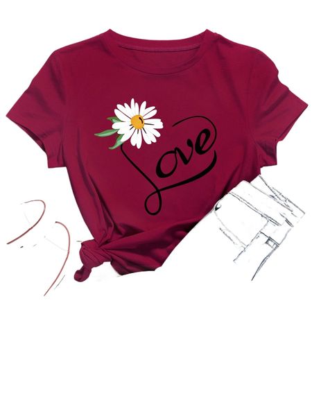 

daisy and l.etter graphic tee q9su#, White