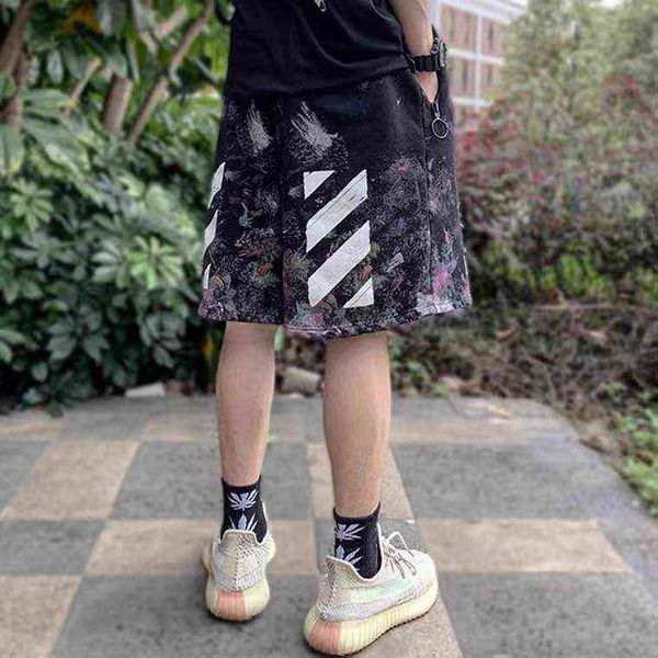 

factory online export new designer brand print ow for men and women fashion casual pants, White;black