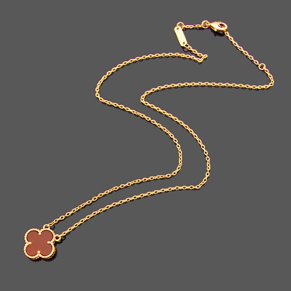 

womens luxury designer necklace fashion four-leaf clover cleef pendant necklace 18k gold necklaces jewelry, Silver
