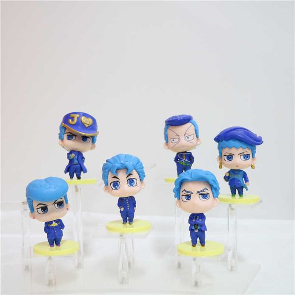 

huiya01 6pcs anime jojo's bizarre adventure pvc material collection cartoon model birthday gift hand-made model decoration toy doll g09