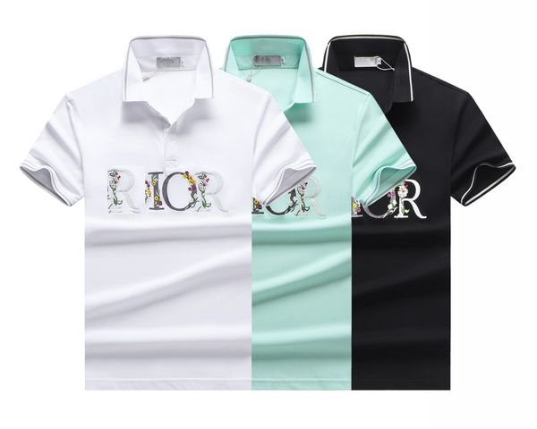 

2022ss designer polo shirts men luxury polos casual mens t shirt snake bee letter print embroidery fashion high street man tee 99, White;black
