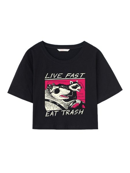 

romwe x vincenttrinidadart animal letter graphic tee r1xk#, White