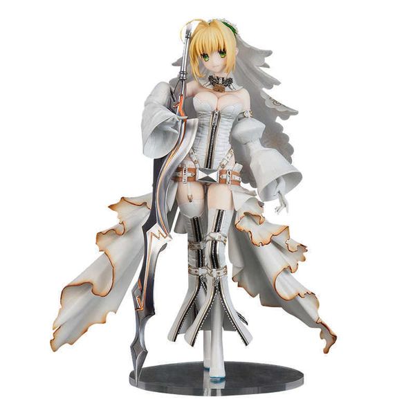 

huiya01 25cm flare fate/grand order saber nero claudius bride anime figure pvc action figure toy modle toys girl collectible doll q0722