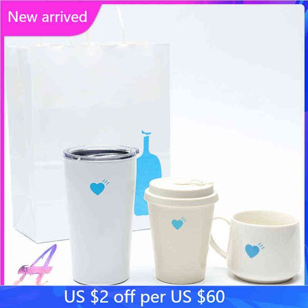 Человеческая футболка синяя бутылка керамическая кофейная чашка сопровождающая водяная чашка Tee T220805