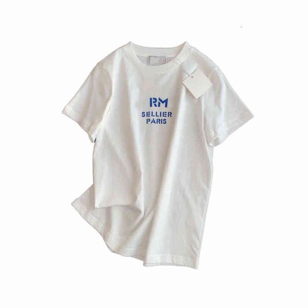 

paris style designer women's tee crew neck short sleeve t-shirt fashion luxury letters flocking letter sellier cotton ,quality, White