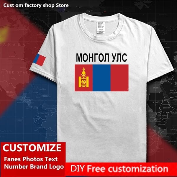 Mongolia Country Bandle Tir shirt Diy Custom Jersey Fã Número Número da marca Cotton T Camisetas homens Mulheres Loose Casual Camista 220616GX