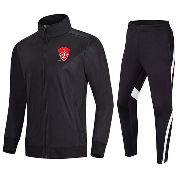 

stade brestois 29 men's tracksuit jacket and pant training suits outdoor sportswear jogging wear kids soccer sets284a, Black;blue