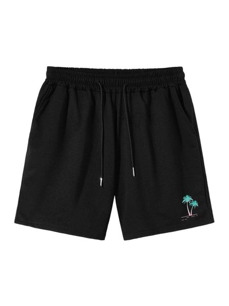 

romwe guys tree print shorts 926p#, White;black