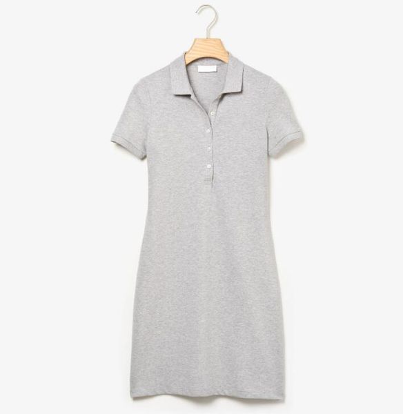 

crocodile womens designer dress fashion 100% cotton shirt dresses casual polo clothing a-line skirt fresh sweet apparel, Black;gray