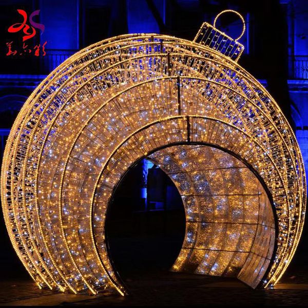 

large decorative arch 3d ball christmas led motif light outdoor lighting