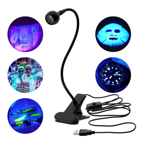 Tischlampen Clip Schreibtischlampe Wiederaufladbare USB-LED Flexibler Bargeldproduktdetektor UV-Gel-Härtungslicht für DIY Nail ArtTableTable