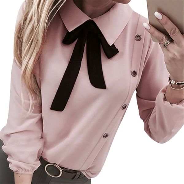 

vintage women white blouses fashion bow tie blusa elegant lady long sleeve blouse lady office blusa casual camisas mujer d30 t200502