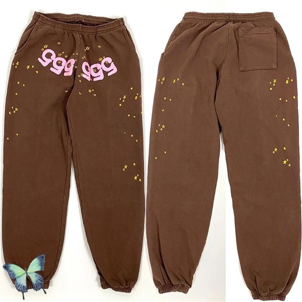 

six 5 555555 sweatpants men women spider brown pants drawstring trousers suit 220408, Black