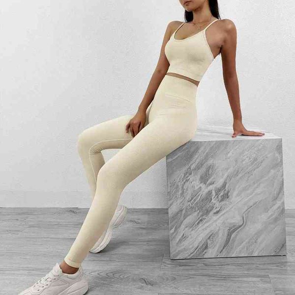 

nxy yoga outfits tweedelige set vrouwen tranksuit sport naadloze legging push up hoge taille fitness kleding 220523, White