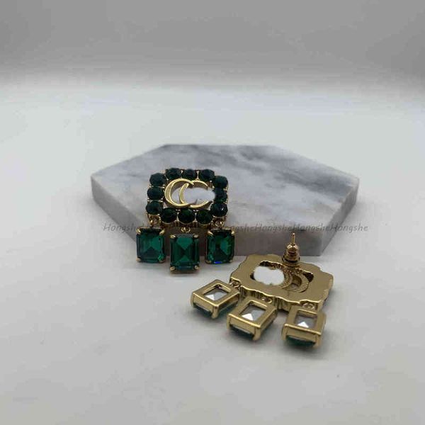 

square zircon earrings women's red s925 silver needle earrings