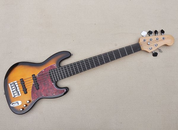 

tobacco sunburst 6 strings strings electric bass guitar with rosewood fingerboard