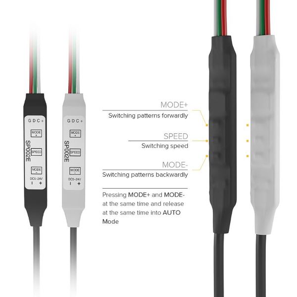 Controller SP002E WS2812B WS2811 Controller Mini 3 Tasten 4 USB für WS2812 LED Streifen Licht Power Bank TV Pixel DC 5V-24V