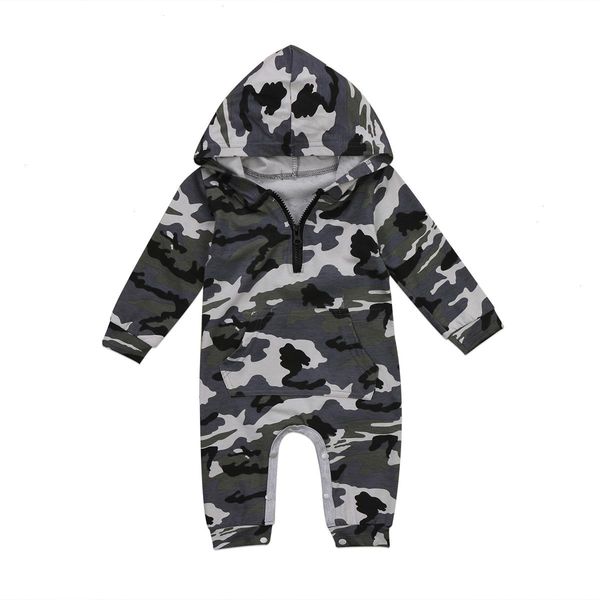 

newborn baby infant boy girl camo romper hooded jumpsuit outfits clothes, Blue