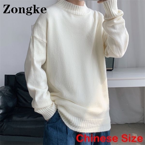 

zongke white knitwear men sweater clothes harajuku style jersey for mens sweaters korean streetwear size 5xl autumn winter 220817, White;black