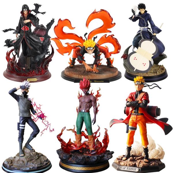 

naruto pvc action figures statue obito guy kakashi itachi kyuubi anime naruto shippuden figurine uzumaki naruto model toys gift t2290m
