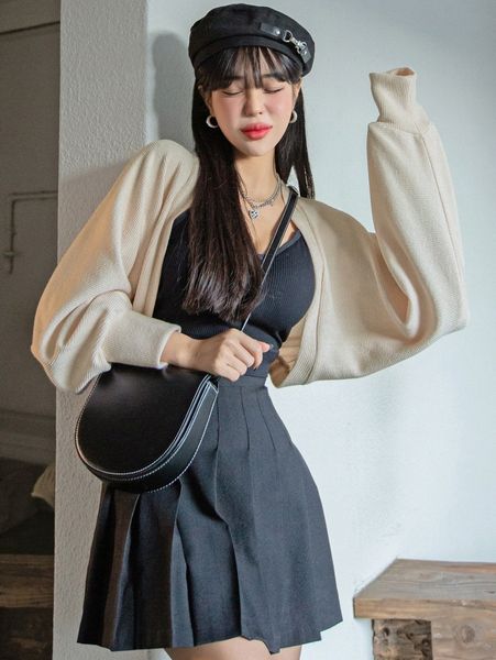 

dazy batwing sleeve open front cardigan f1fb#, White;black
