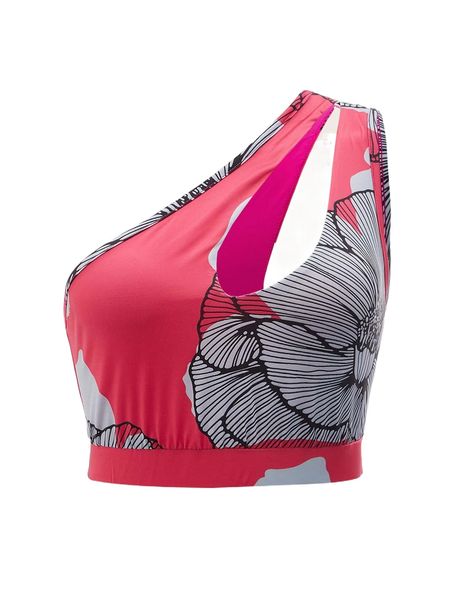 

x zoe floral print cutout one shoulder crop o4ym#, White