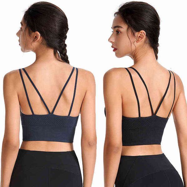

luxury designer women's camisoles tanks style back no steel ring sports quick drying shockproof running fitn underwear large size bra f, White