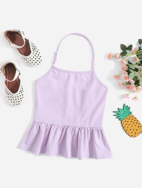 

toddler girls ruffle hem halter she, Blue