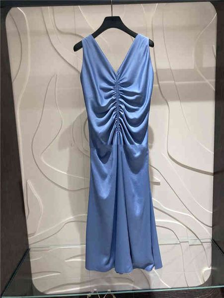 

casual dresses premium elegant pleated sleeveless dress niche summer slim wrap hip sexy, Black;gray
