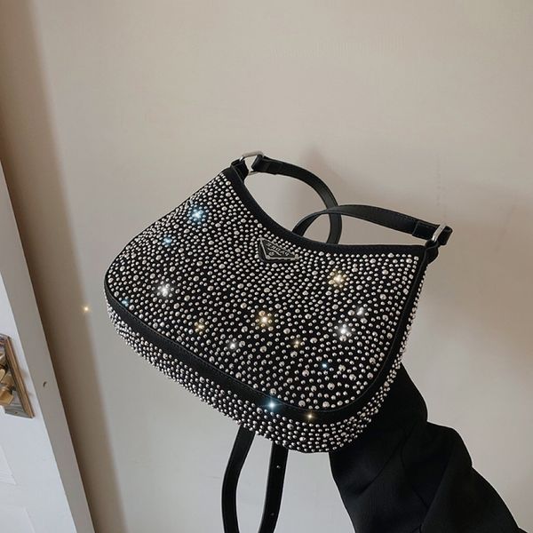 

new women's bag 2022 fashion rhinestone single underarm designer crossbody bags for woman